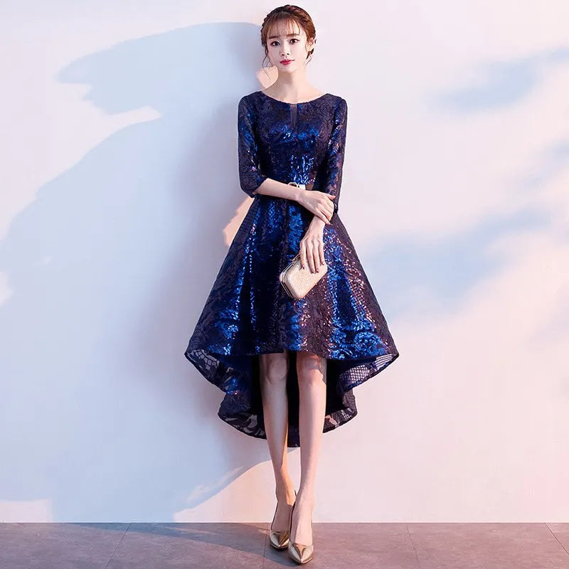 Blue Evening Gown for Women, with A High-end and Niche Temperament, Suitable for The Host's Dress At The Annual Meeting
