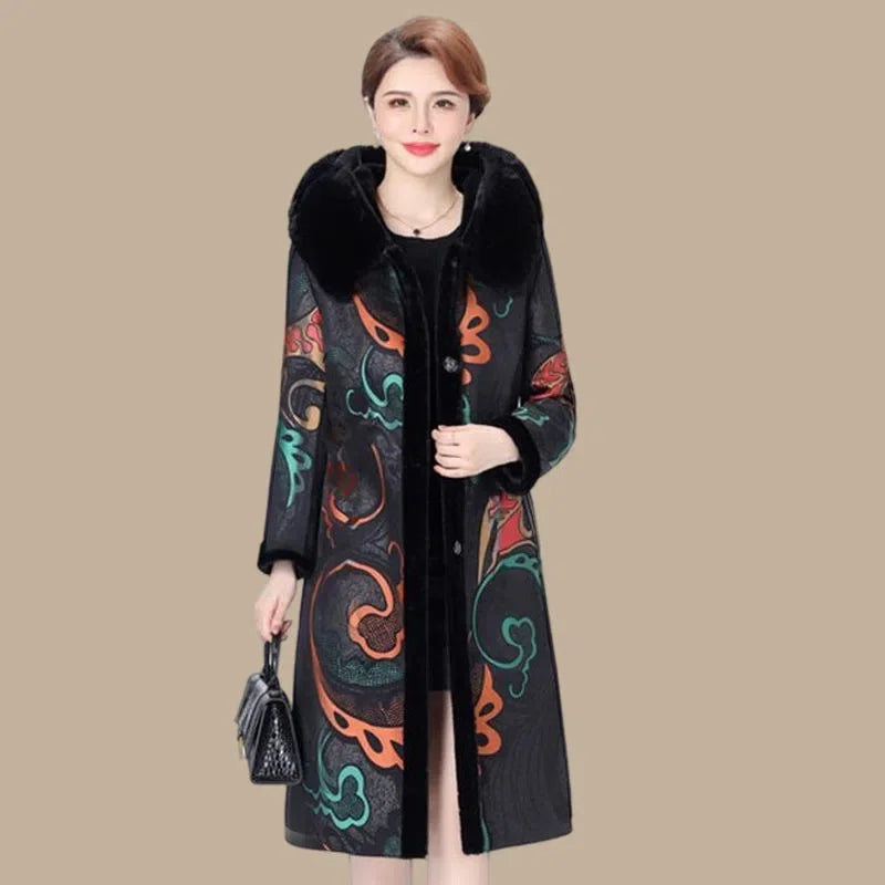Fur Coat For Women Wearing Both Sides and Fur Integrated Coat 2023 New Loose Mother's Clothing Thickened and Warm Long Coat For