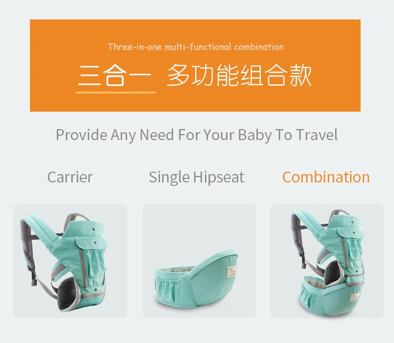 Breathable Ergonomic Baby Carrier Backpack Portable Infant Baby Carrier Kangaroo Hipseat Heaps Baby Sling Carrier Wrap for 0-36M
