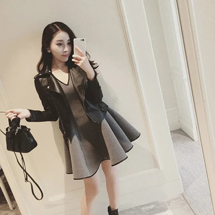 Coats Woman Spring Autumn Leather Jacket for Women New Products Korean Reviews Clothes High Quality Pretty Style Cheap Deals