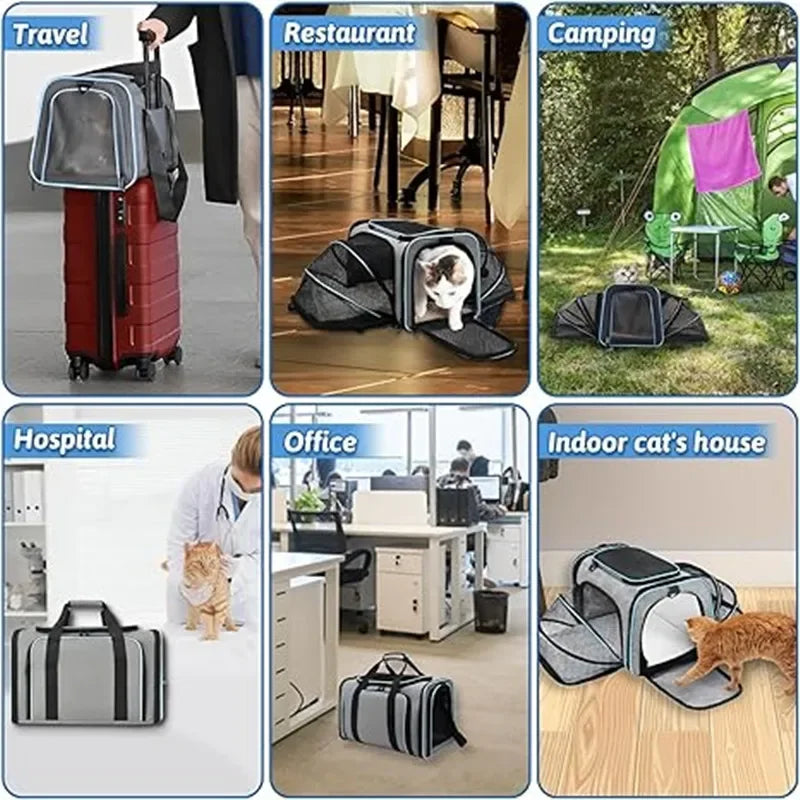 Pet Carrier Backpack Portable Breathable Foldable Light Comfort for Cats Dogs Outdoor Travel Transport Bag for Small Medium Pets