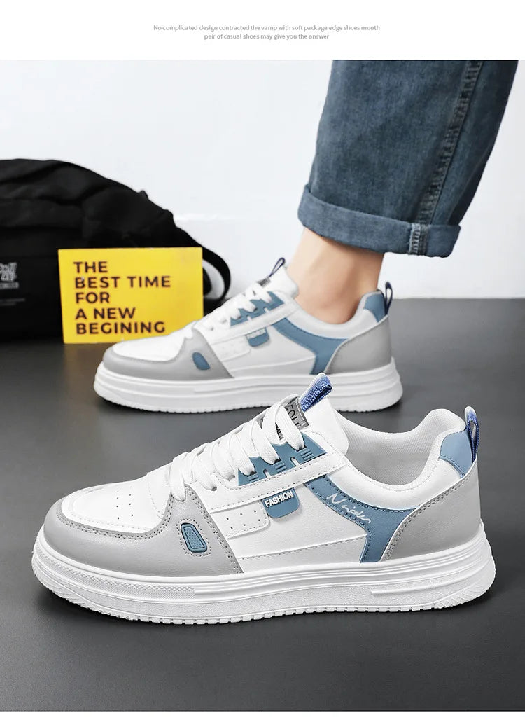 Men's shoes: Breathable, trendy, versatile, thick-soled white sneakers, sportswear, casual shoes, and board shoes