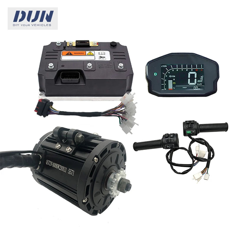 QS138 4KW 90H 72V peak 13KW Mid-Drive Motor with EM260s and DKD Display T08 ThrottleFor Light Motorcycle Dirtbike Moped