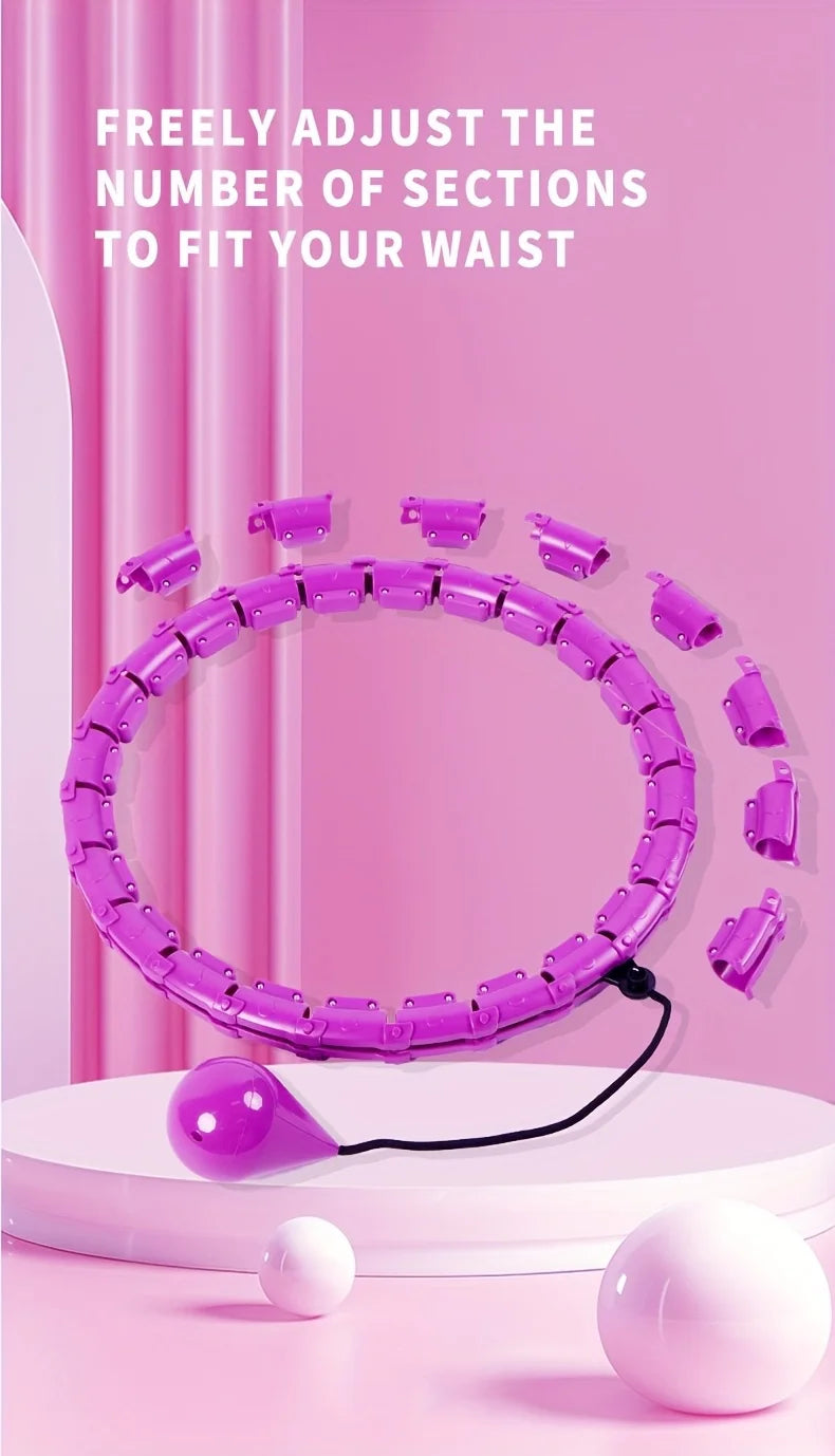 24 Section Adjustable Smart Weighted Sport Hoop Weight Loss Massager Abdomen Thin Waist Fitness Ring Indoor Fitness Equipment