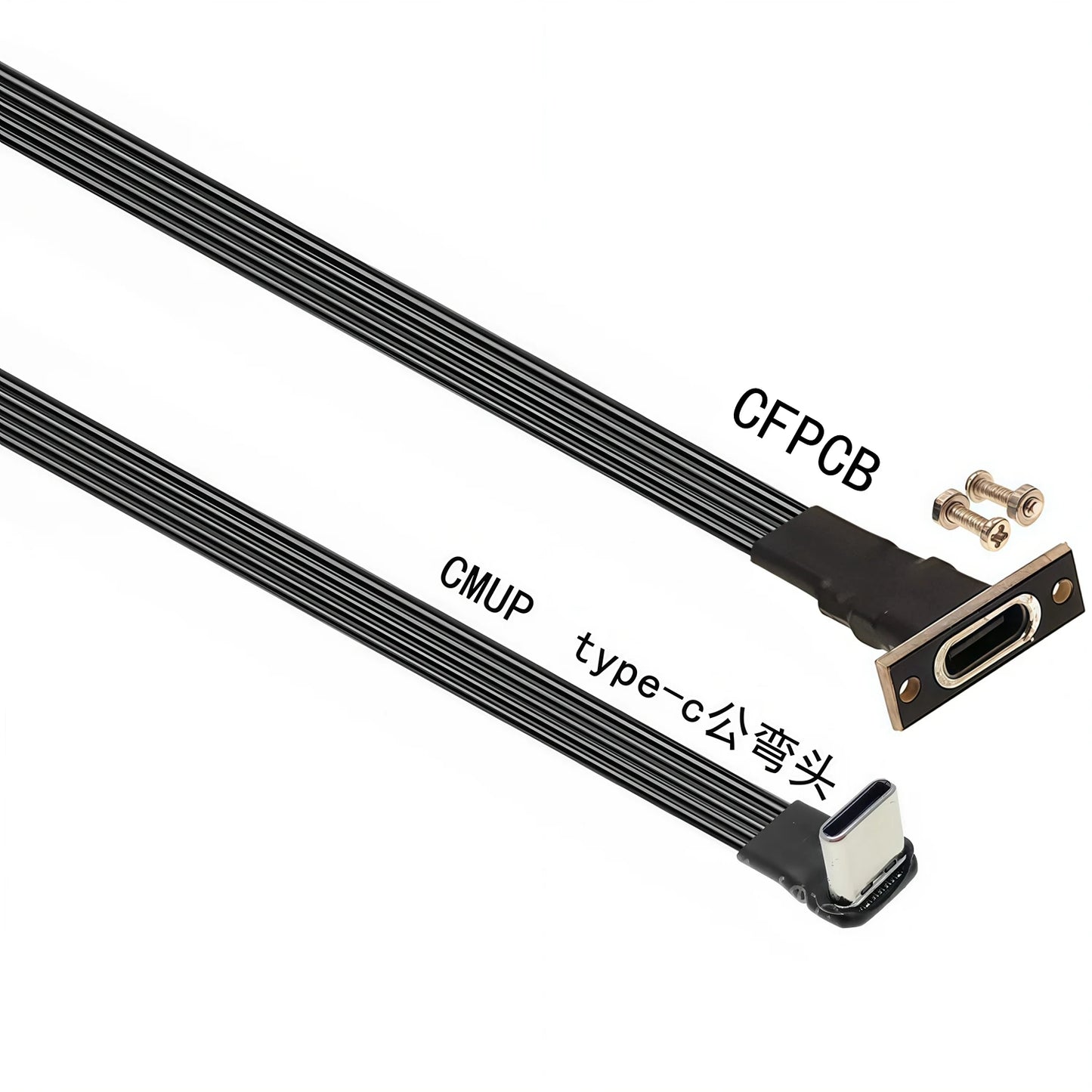5CM 10CM 20CM 30CM 50CM 100CM USB 2.0 Type C to Type C Extension Cable 90° Adapter FPC FPV Band Flat USB C Cable 3A 5CM-100CM