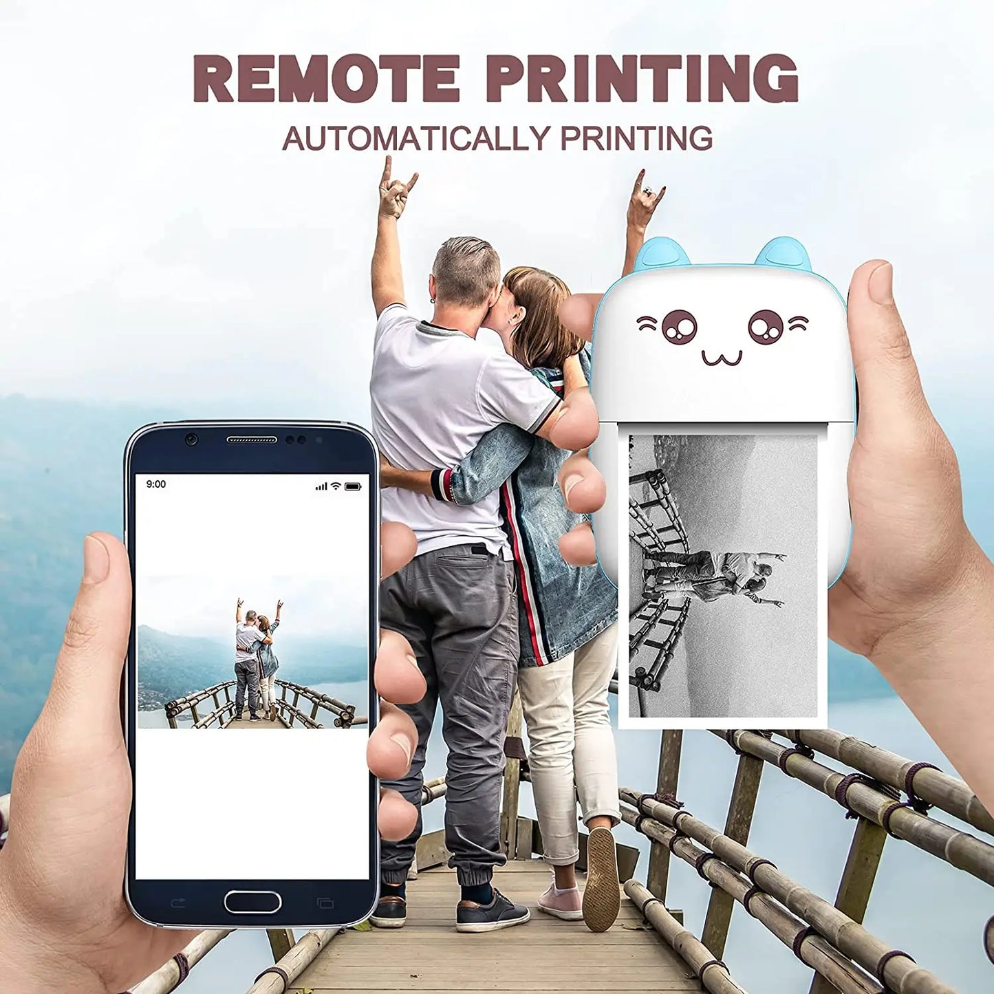 Portable Thermal Printer MINI Wirelessly BT 203dpi Photo Label Memo Wrong Question Printing With USB Cable Imprimante Portable