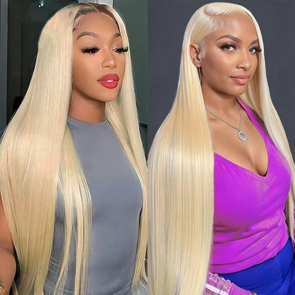 52 Inch 613 Blonde HD Lace Frontal Wig Human Hair Wigs 13x6 200 Density HD Transparent Lace Front Human Hair Wigs For Women