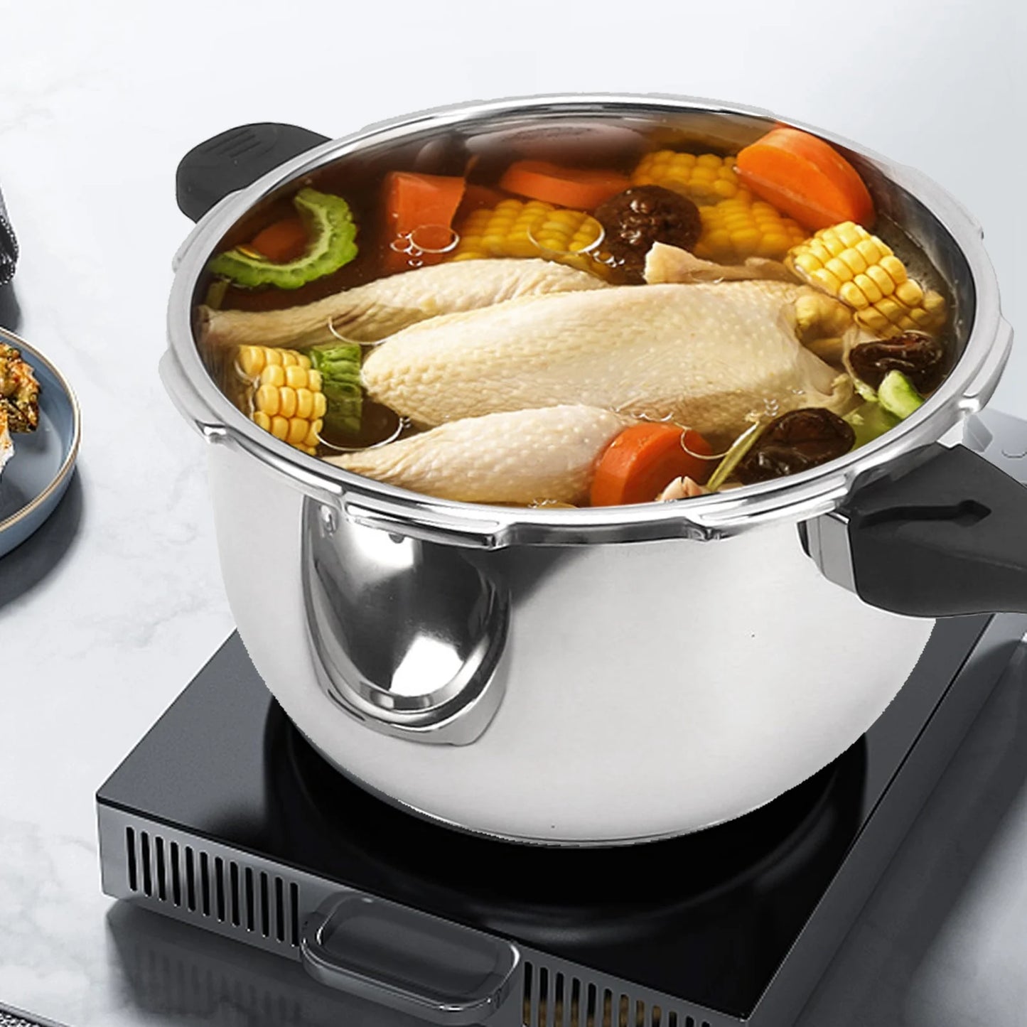 Pressure Cooking Pot Stove Pressure Cooker Multifunctional Stainless Steel Security Handle with Safety Valve for Household