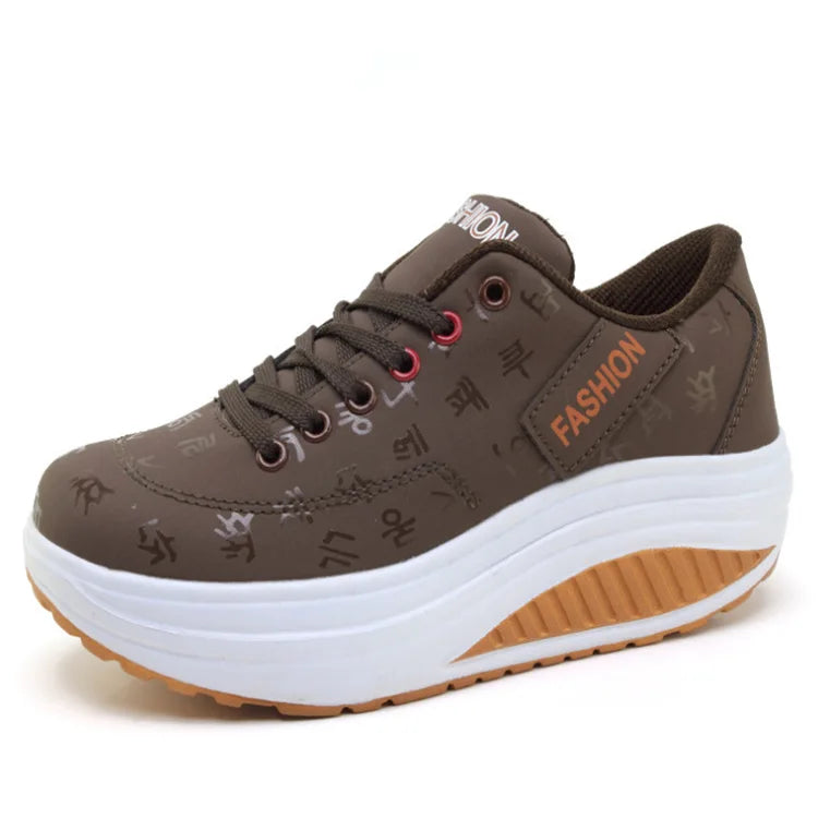 Women's Shoes Outdoor Casual Shoes Autumn Fashion Platform Vulcanized Shoes Flat Sole Walking Shoe Plus Size Lace-up Sneakers