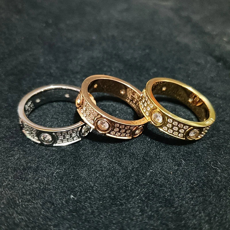 luxury jewelry Titanium steel couple love ring babysbreath Rings Women's jewelry trending accessories