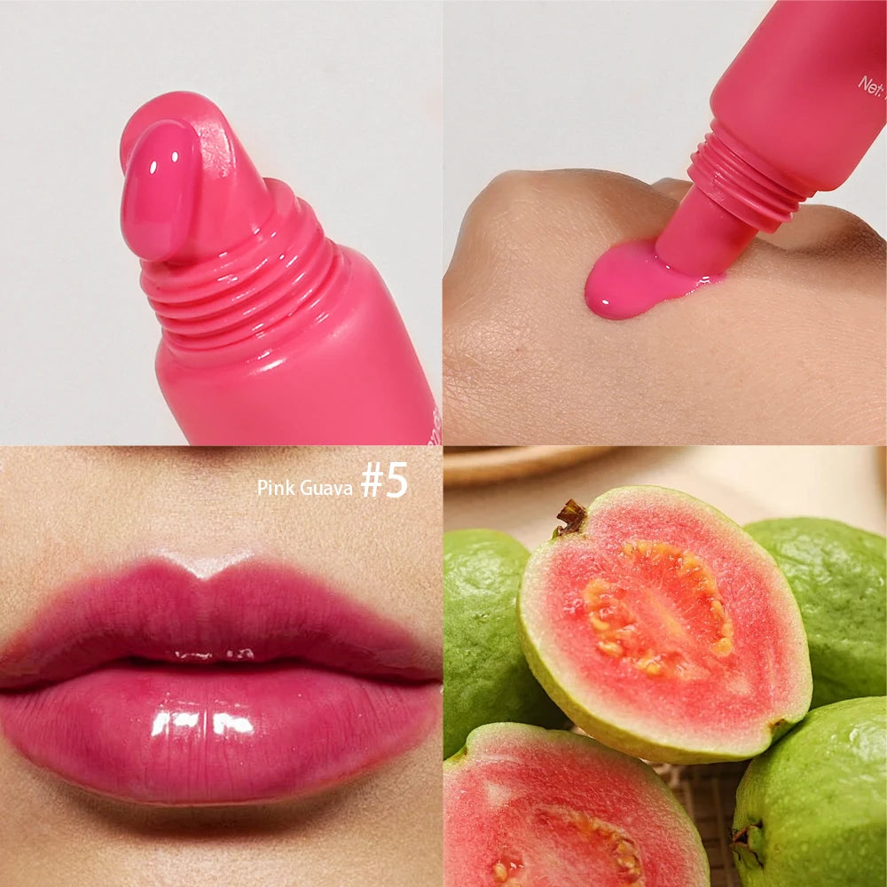 Summer Lip Balm Moisturizing Mirror Lip Gloss Lip Vanilla Mint Iced Coffee Cake Smell Lipstick Transparent Lip Oil  Makeup
