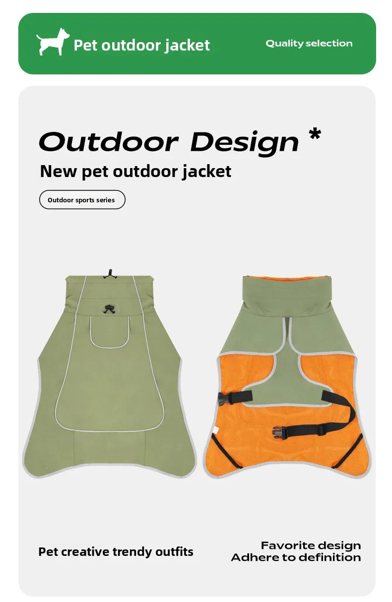 Dogs Clothes Pet Waterproof Raincoat Outdoor Sunny And Rainy Two Use Pet Clothing Medium And Large Dogs Raincoat