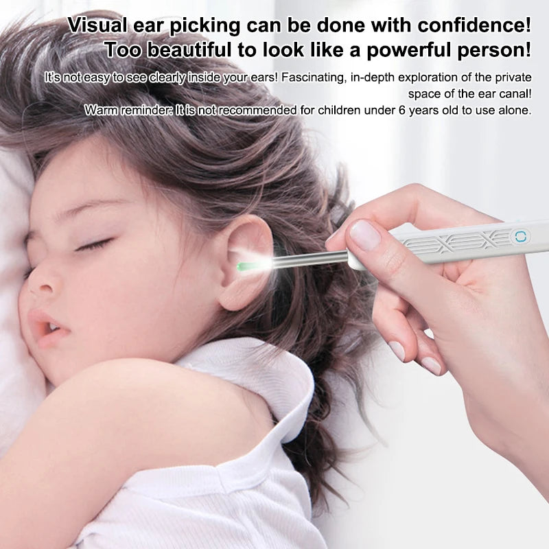 Intelligent WiFi Ear Health Device with Live Camera & LED Lighting, Solid ABS Plastic, Easy Transportation Design