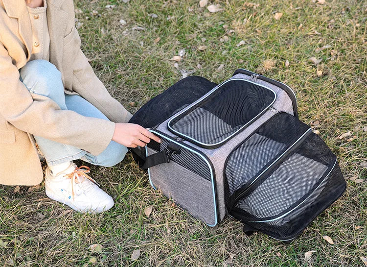 Pet Carrier Backpack Portable Breathable Foldable Light Comfort for Cats Dogs Outdoor Travel Transport Bag for Small Medium Pets