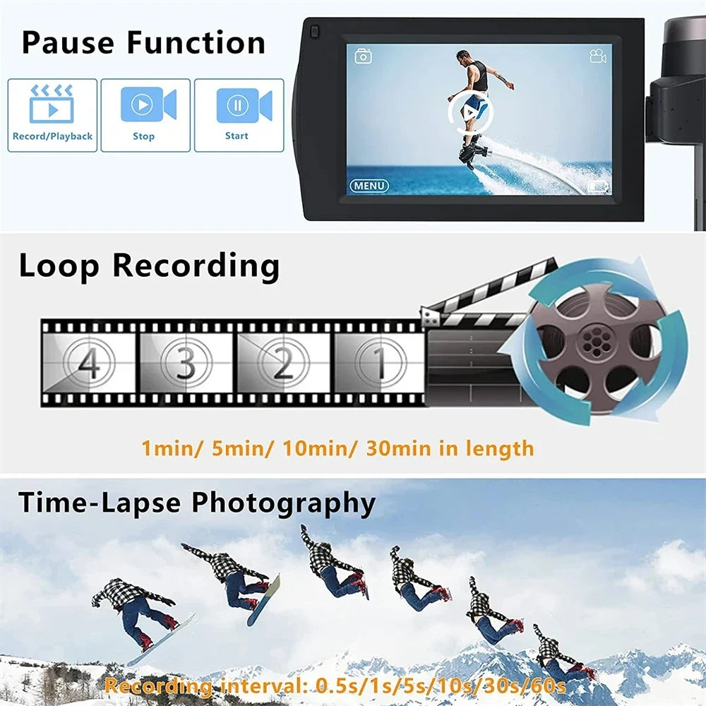 Digital Cameras 4k Professional Camcorder 48MP Camera WiFi Youtube Camera 18X Digital Zoom Camera Digital Webcam For Vlog Video