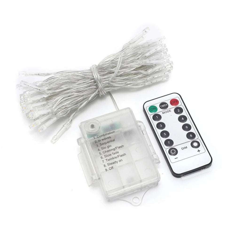 Christmas Lights Outdoor Battery Power String Lights Waterproof Twinkle Fairy Mini Lights with 8 Modes Remote Indoor White