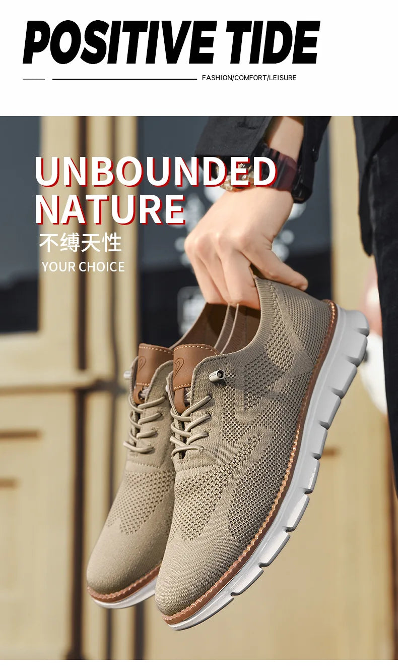 Men Casual Shoes Breeze Stylish Oxfords Fashion Formal Business Urban Breathable Shoes for Male Non Slip Dress Sneakers for Man