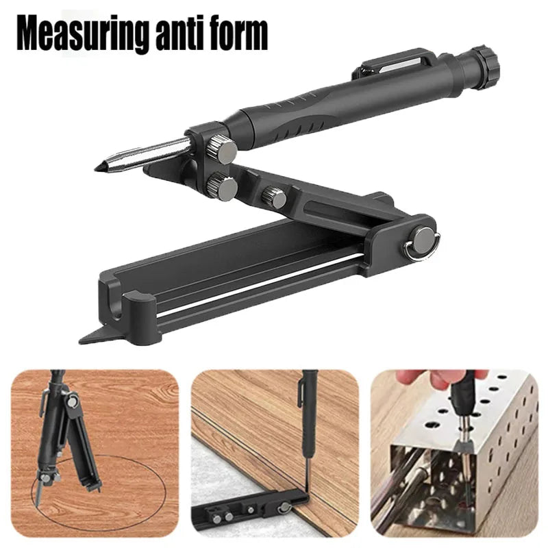 Graffiti Tools Writing Tools With Deep Hole Pencils Woodworking Line Measuring Tools Multi-function Adjustable Compass Tool
