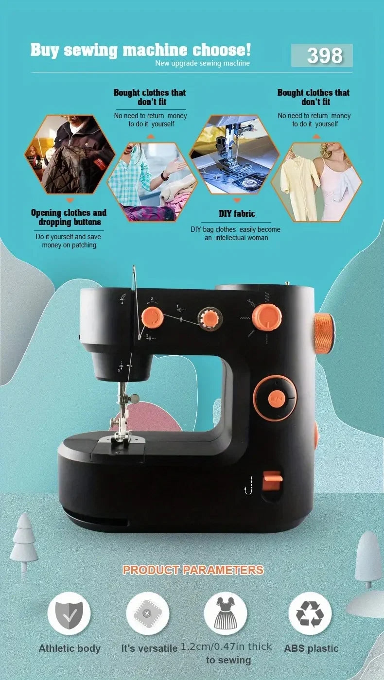 High End Household Small Electric Sewing Machines for Clothing Sewing Tools Portable Electric Sewing and Edge Locking Machines