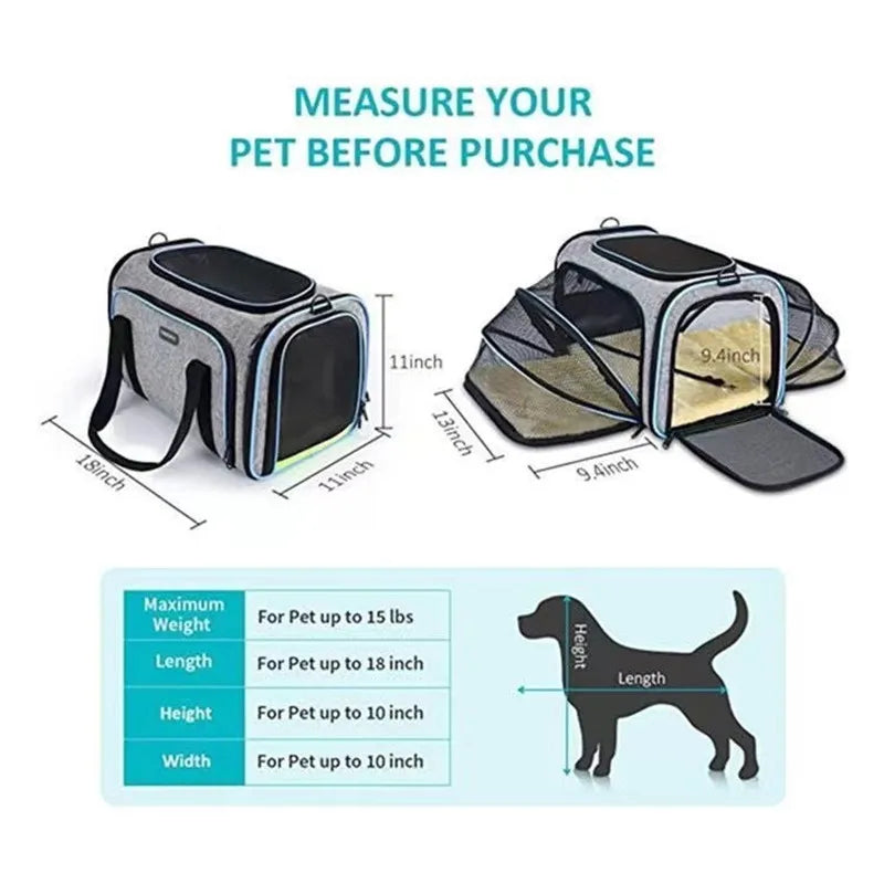 Pet Carrier Backpack Portable Breathable Foldable Light Comfort for Cats Dogs Outdoor Travel Transport Bag for Small Medium Pets