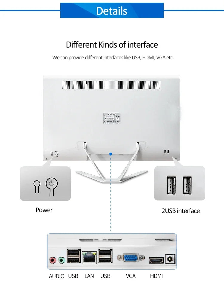 27 Inch Desktop Computer All In One Curve Core I3 I5 I7 RAM 16G 32G 64G Storage 256G 512G