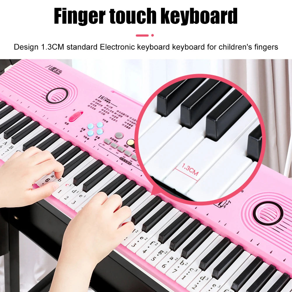 Professional Electric Piano 61 Keys Digital Electronic Piano with Microphone Adults Kids  Musical Instrument