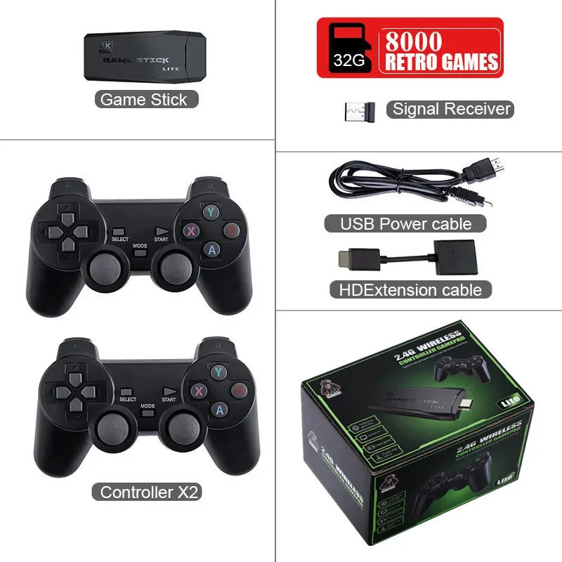 Video Game Console 2.4G Wireless Controller, 4K, 20000 Games, Retro Games for PS1/GBA Boy, Christmas Gift