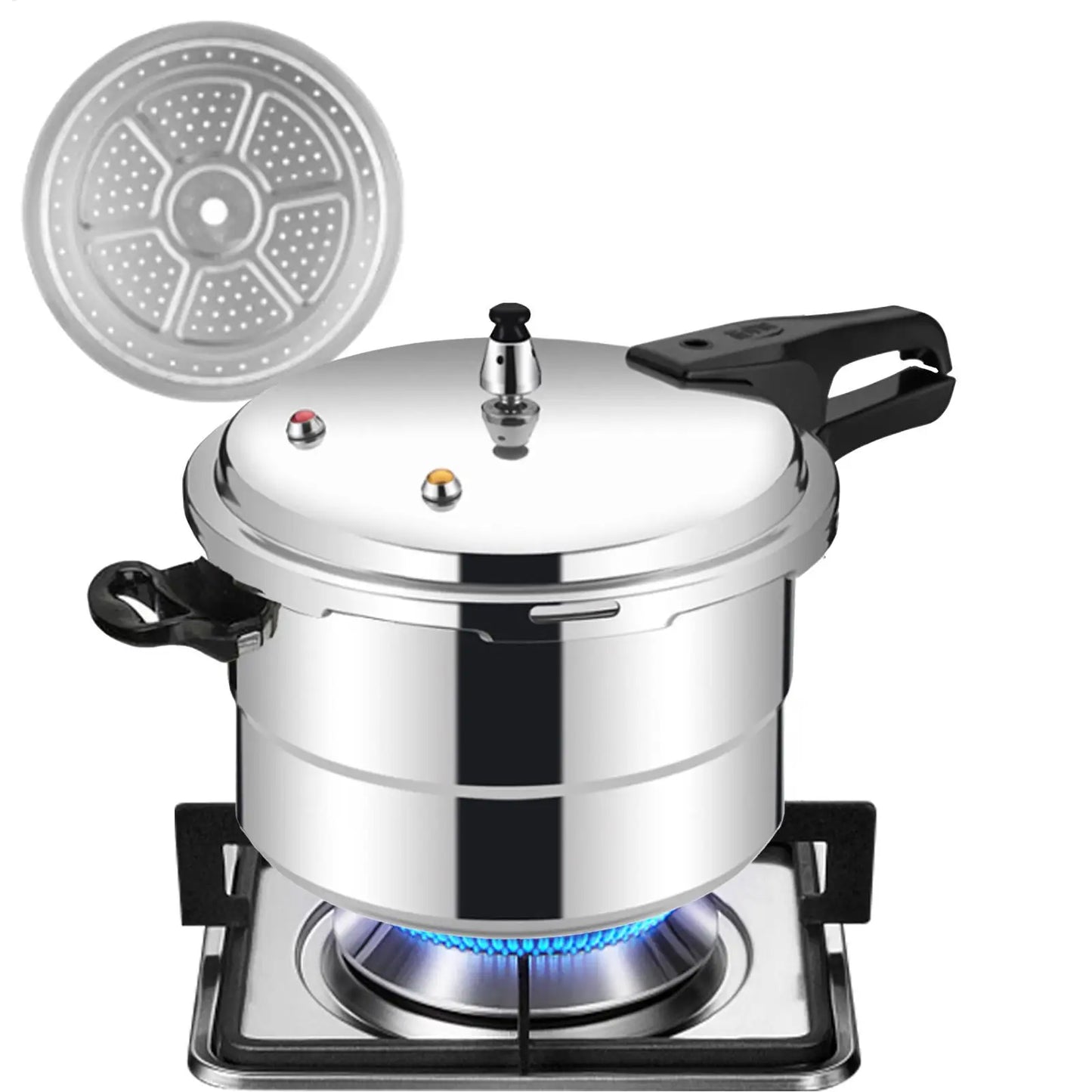 Pressure Cooker 5L Pressure Cookware with Steamer Insert Aluminum Alloy Cookware for Meat Poultry Seafood Vegetable Kitchen Cook