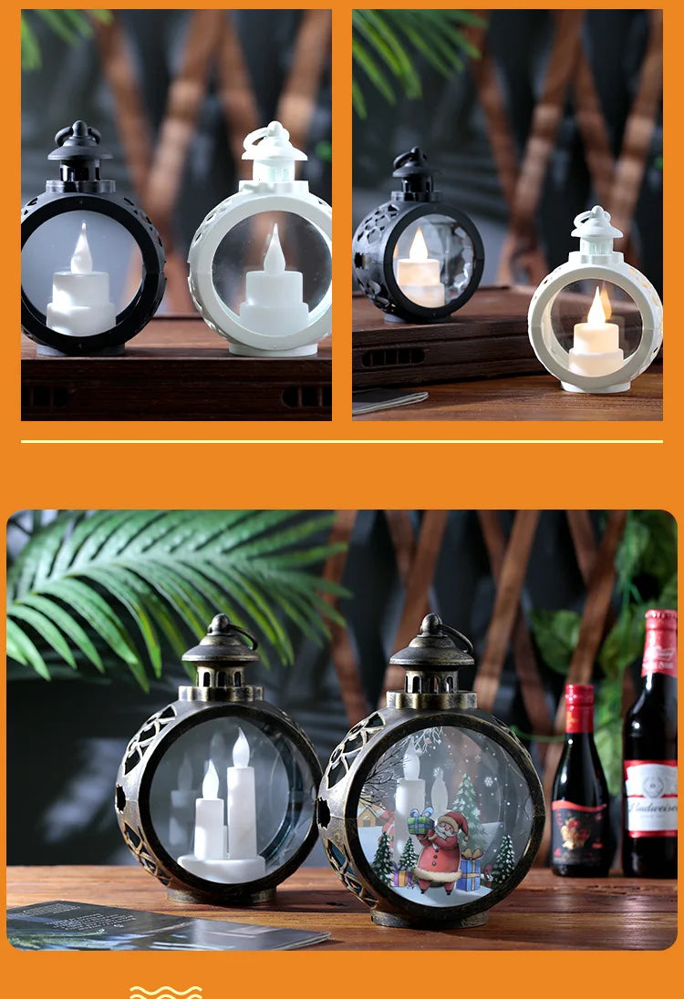 Christmas Decorations  Retro Night Lights Luminous Gift  Window Decorations Tabletop Decorations Props Atmosphere Pendants
