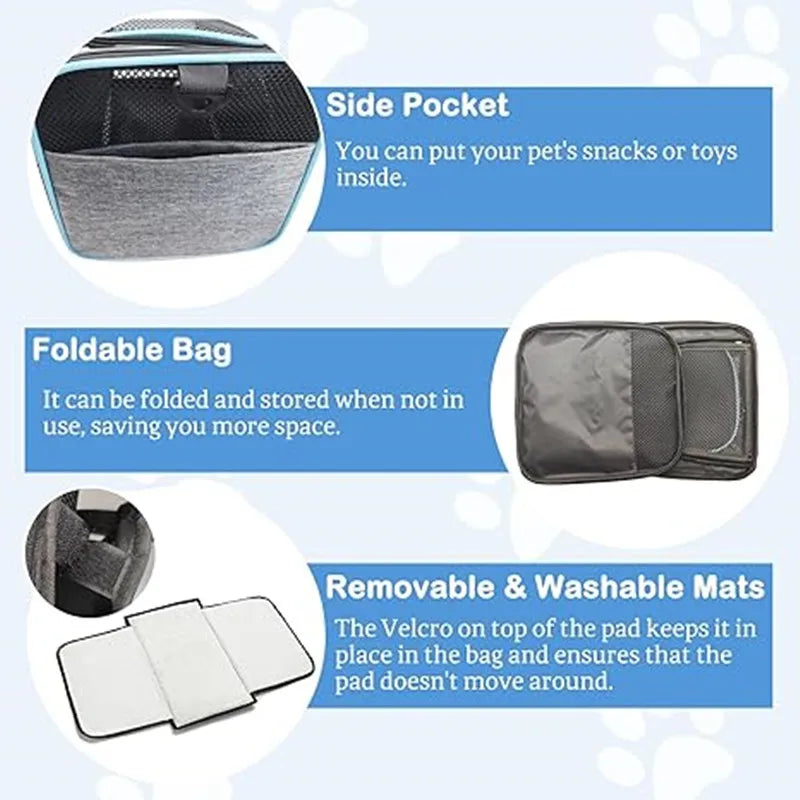 Pet Carrier Backpack Portable Breathable Foldable Light Comfort for Cats Dogs Outdoor Travel Transport Bag for Small Medium Pets