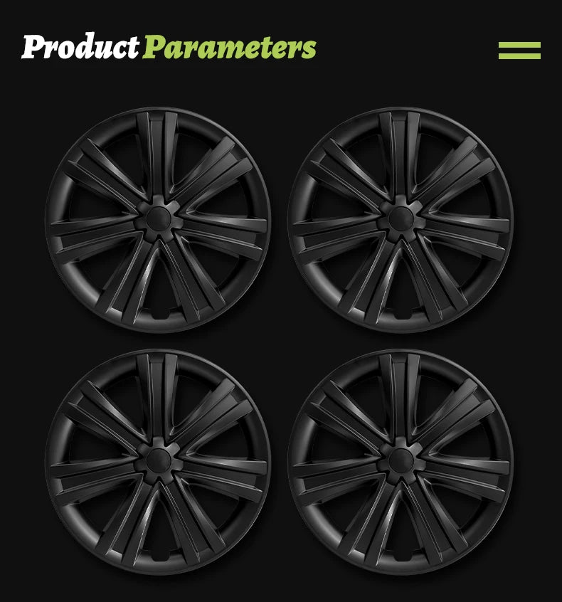 4PCS Hubcap Design for Tesla Model S（2022-2024）/Model Y （2020-2024）19 Inch Wheel Cover Performance Full Rim Hub Cover Accessorie