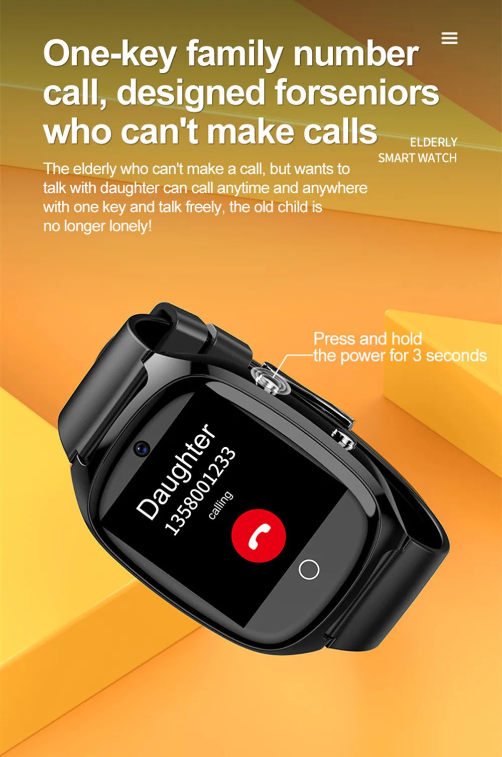 Smart Watch For Old People Elderly Smart Watch For Seniors Health Fall Detection Watch 4G Sim Card SOS Emergency Calls GPS GK8