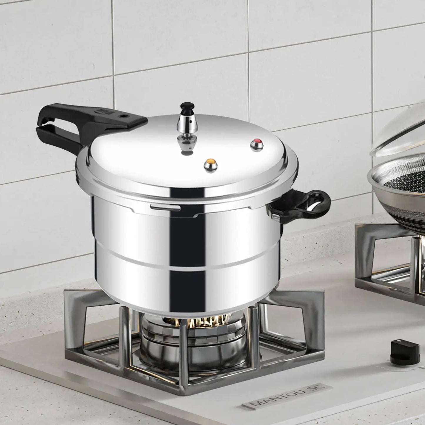 Pressure Cooker 5L Pressure Cookware with Steamer Insert Aluminum Alloy Cookware for Meat Poultry Seafood Vegetable Kitchen Cook