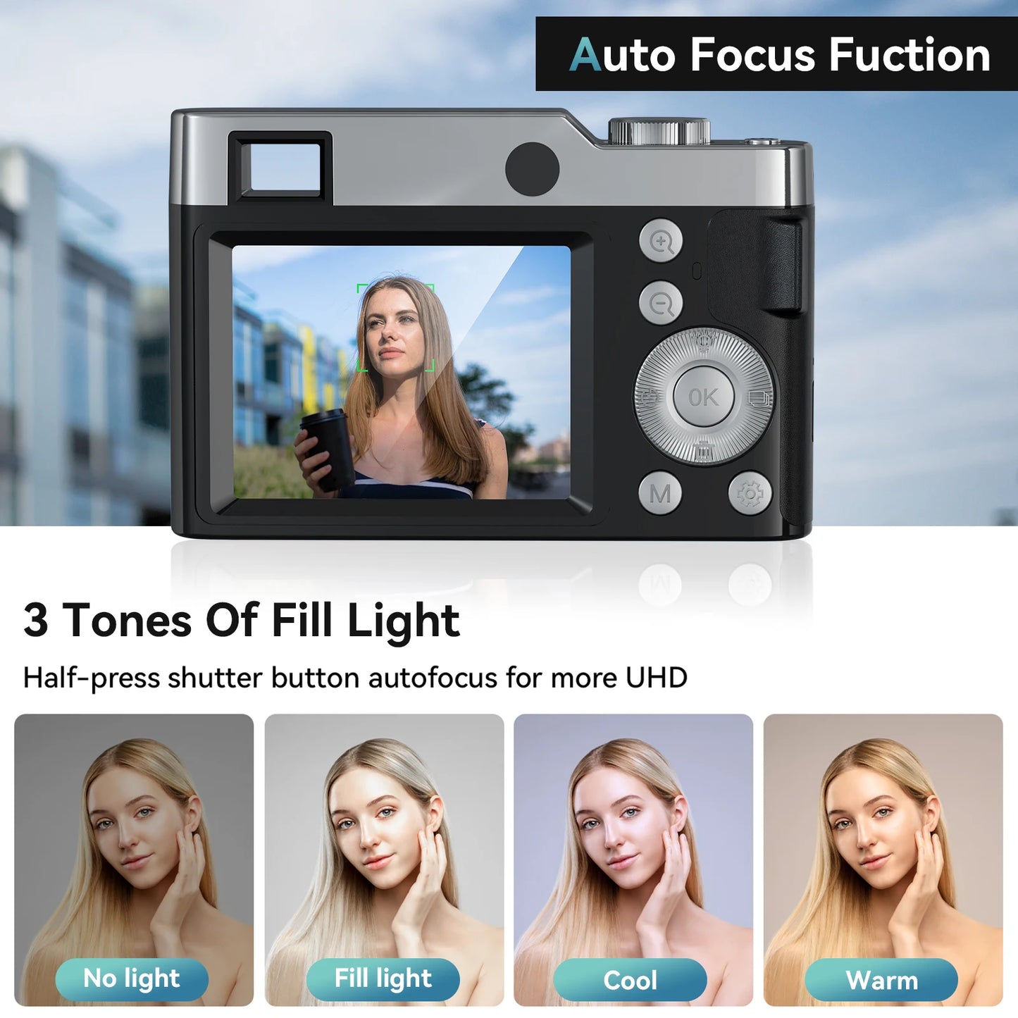 Digital Camera Camera Digital Point and Shoot Camera with 16X Zoom Anti Shake Portable Compact Camera for Teens Adult Beginner