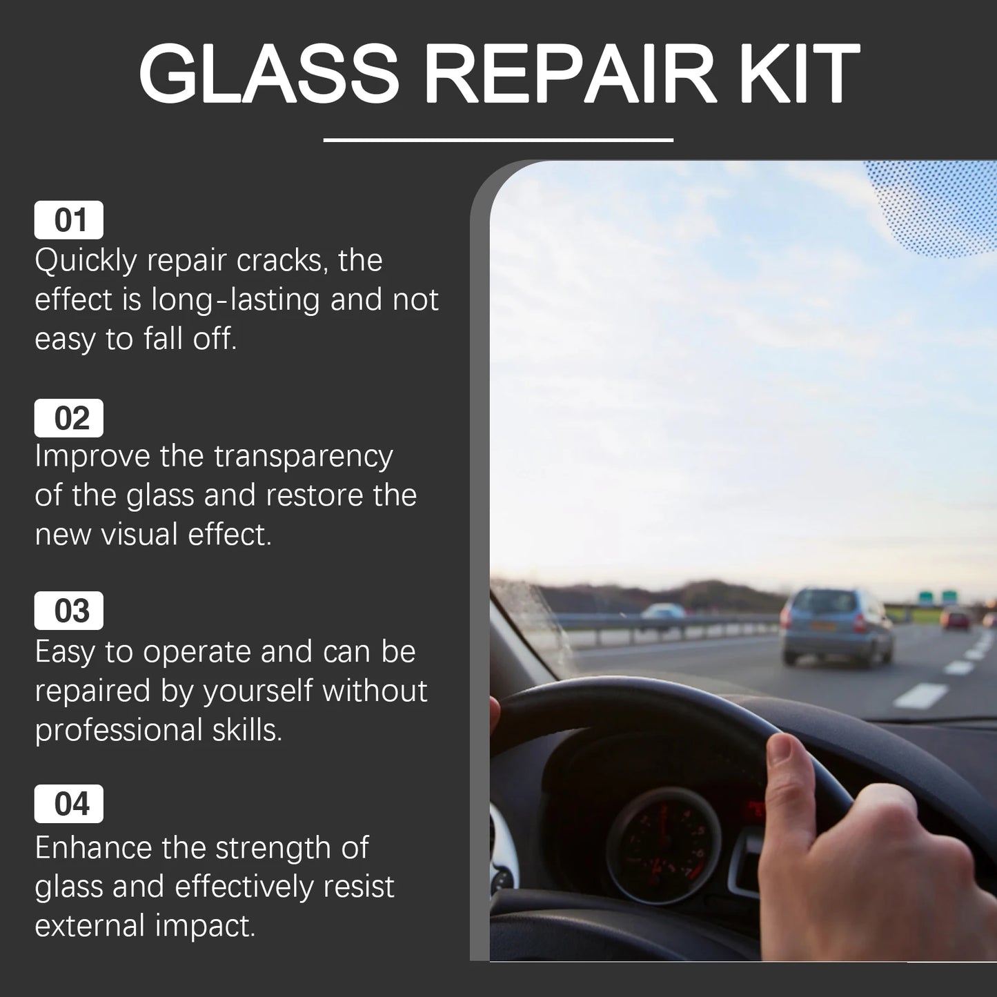 Car Windshield Repair Resin Kit Tools Windscreen Break Scratch Restoration Protective Stickers Glass Cleaner Care No Trace Wash