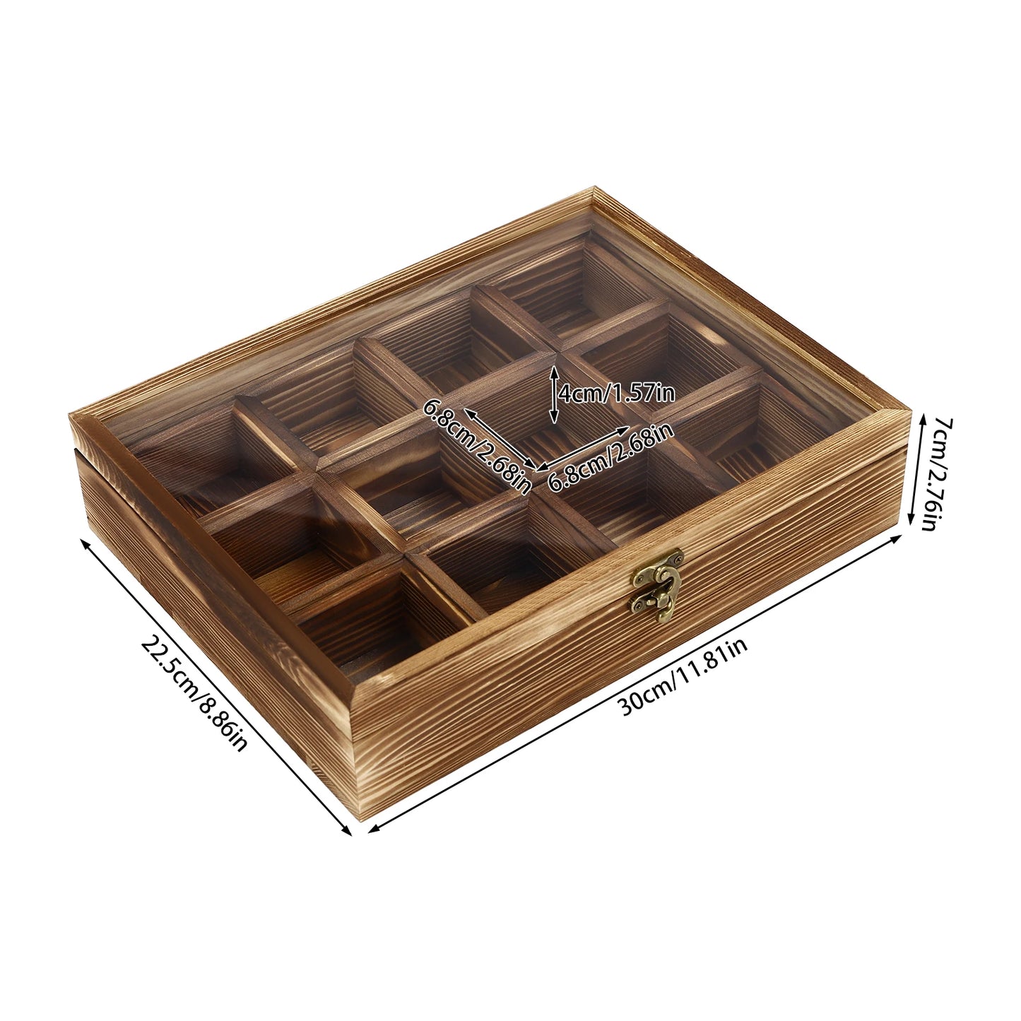 Retro Style Wooden Spice Box Wooden Spice Box with 12 Containers Storage Cans Spice Fit Box