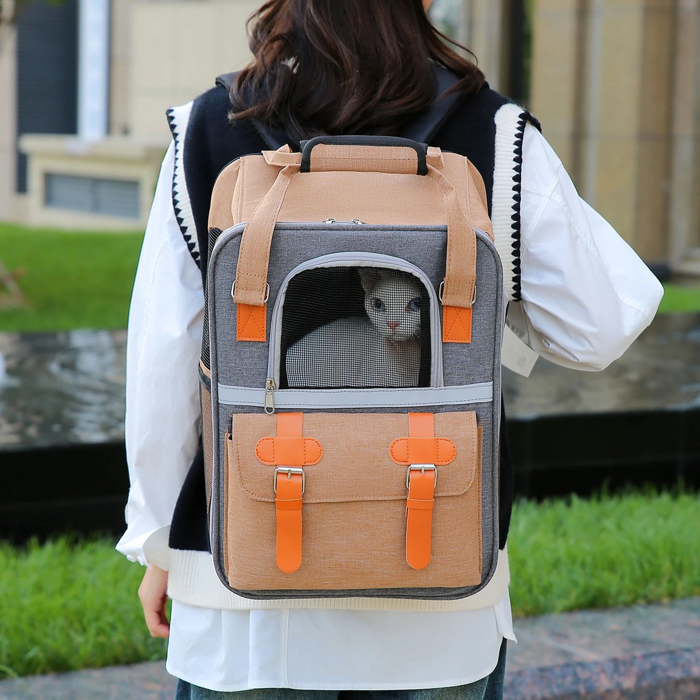 Portable Travel Pet Backpack , Dogs and Cats Travel Portable Back Bag, Large capacity, Pet Carrier Bag for Cats and Dogs,Portabl