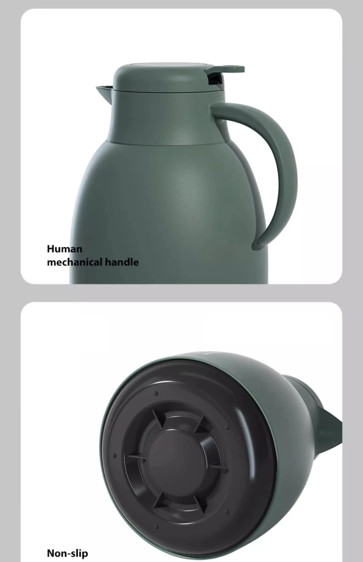 COOKER KING 1500ML Glass Inner Insulation Pot Thermal Kettle with Handle Dormitory Thermal Flask Keep Warm＆Cold Water Kettle
