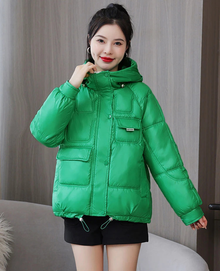 Coats New In Winter Puffer Hooded Coat For Women 2025 High Quality Parkas Demi-season Black Promotion Padding Woman Down Jacket