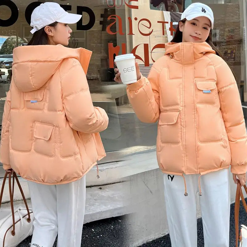 Coats New In Winter Puffer Hooded Coat For Women 2025 High Quality Parkas Demi-season Black Promotion Padding Woman Down Jacket