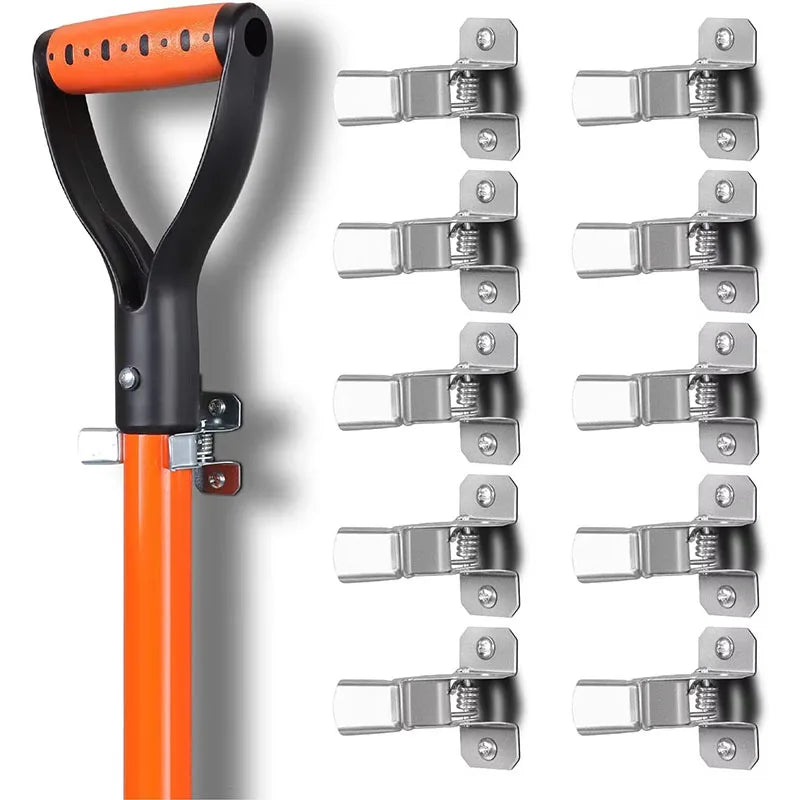 10 Pack Shovel Holder Wall Mount Outdoor Garden Yard Tool Organizer for Garage Shed Organizers and Storage Hooks