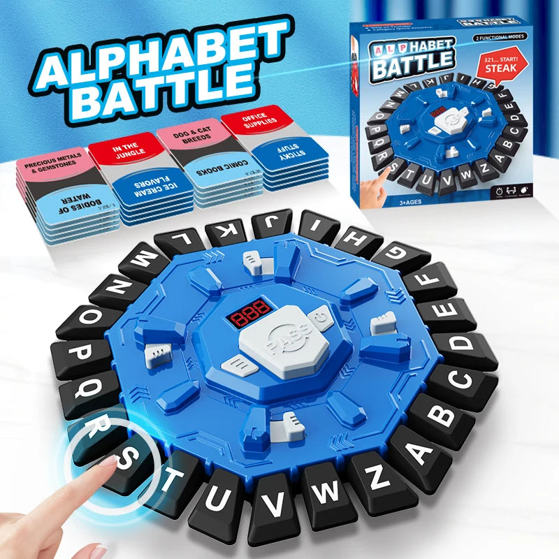 Word Game Family Board Game with Digital Display Timer Fun Fast-Paced 24-Letter Game for Learning Party Interactive