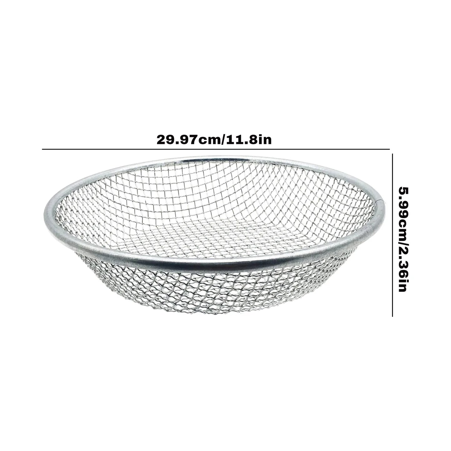1pc Gardening Soil Compost Sieve Diameter 11.8inch, Stainless Steel Mesh Reinforced Edge Design, Aesthetically Pleasing And Re