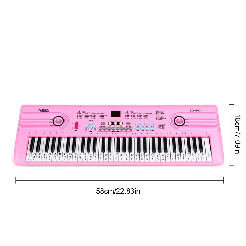 Professional Electric Piano 61 Keys Digital Electronic Piano with Microphone Adults Kids  Musical Instrument