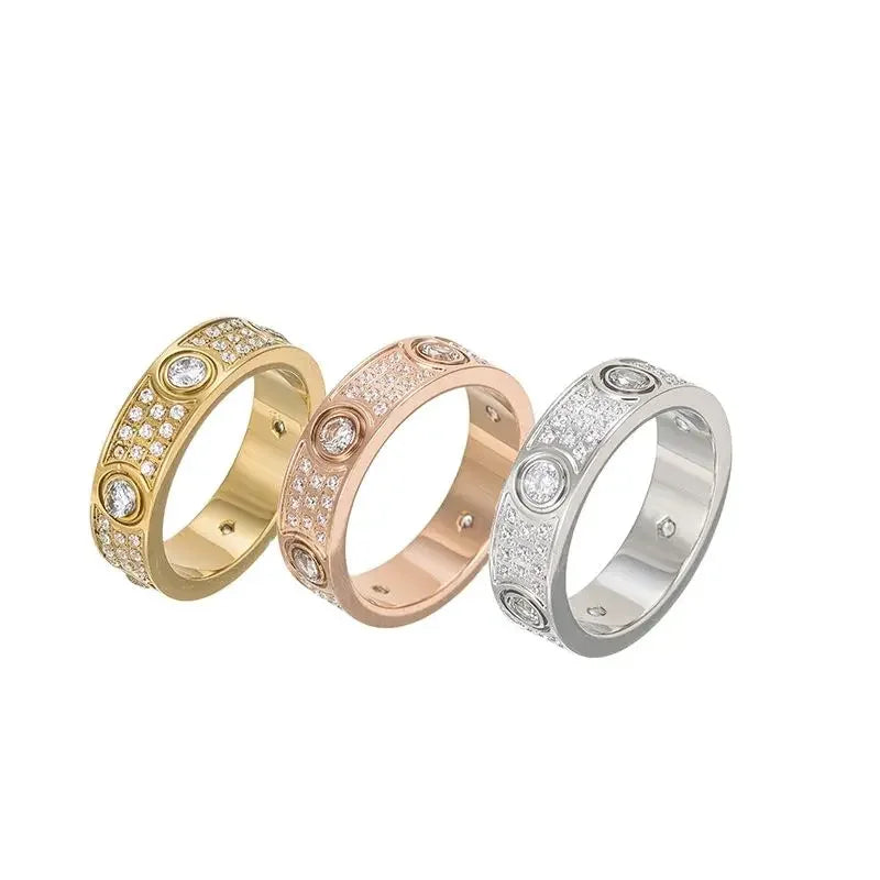 luxury jewelry Titanium steel couple love ring babysbreath Rings Women's jewelry trending accessories