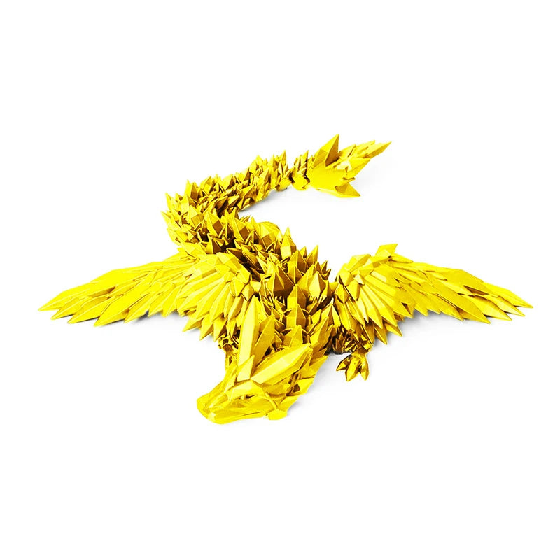 3D Printed Dragon Feathered Wyvern Dragon Articulated Fidget Dragon Home Office Decor Desktop Pet Desk Toy