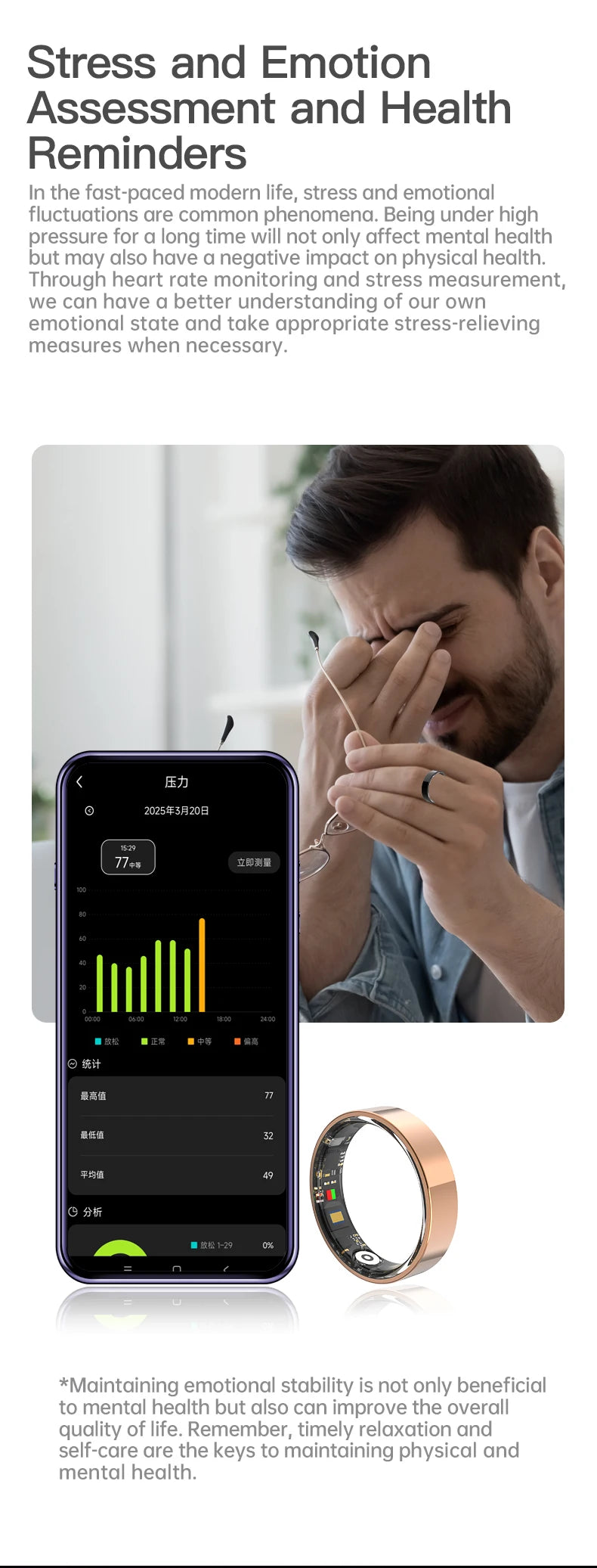 2025 New Health Smart Ring For Android IOS BT Call Heart Rate Blood Pressure Monitor 5ATM Waterproof Men Women For Xiaomi Gift
