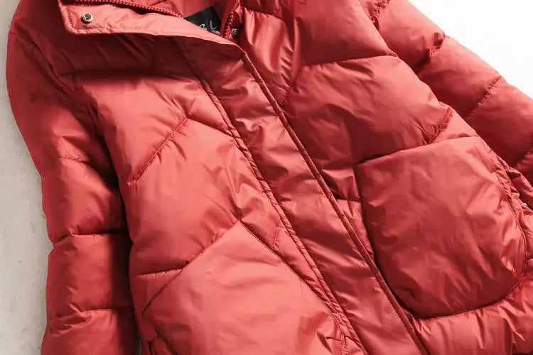 Winter Warm Coat Women's Fashion New Solid Color Hood Filled Down Cotton Coat Women's Clothing Winter Jacket Women 2023