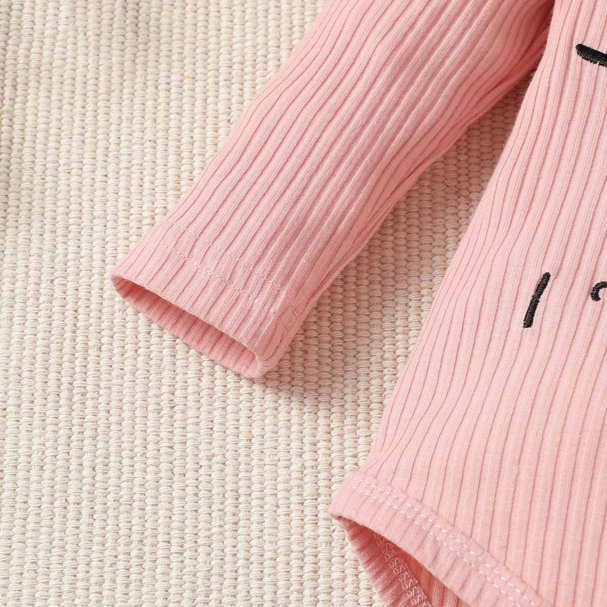 Winter  0-1  Years  Old  Infnat  Baby  Boys Long Sleeved Striped Letter Embroidered Top  And  Printed  Pants   Three-Piece Set