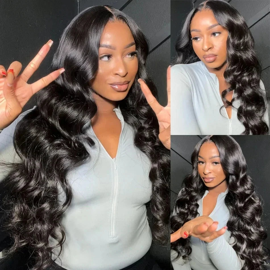 Lafino 200% Density Body Wave Lace Front Wig 13x6 Loose Body Wave 13x4 Lace Front Wigs Black Wig Human Hair 40 Inch Brazilian